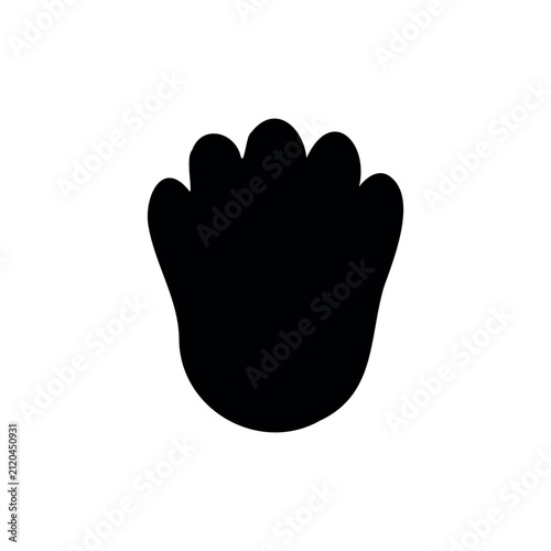 Elephant foot print silhouette icon vector illustration.
