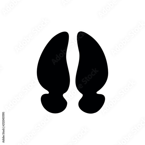 Donkey foot print silhouette icon vector illustration.
