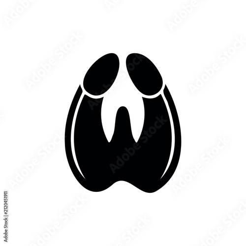 Zebra foot print silhouette icon vector illustration.
