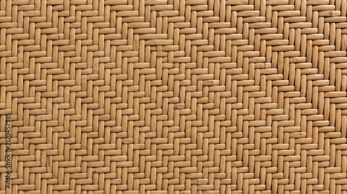 A detailed close-up texture of a woven bamboo pattern in a repeating herringbone design, creating a natural and organic background
