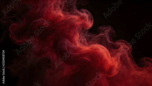 Red smoke swirling in dark background