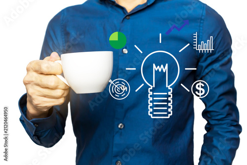 Businessmen seek new ideas for work to create profits and effective management.