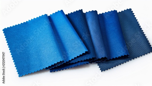 Blue Fabric Swatch Samples Isolated