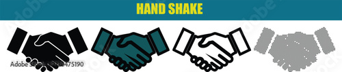 Handshake icon set business agreement partnership symbol communication graphic design.