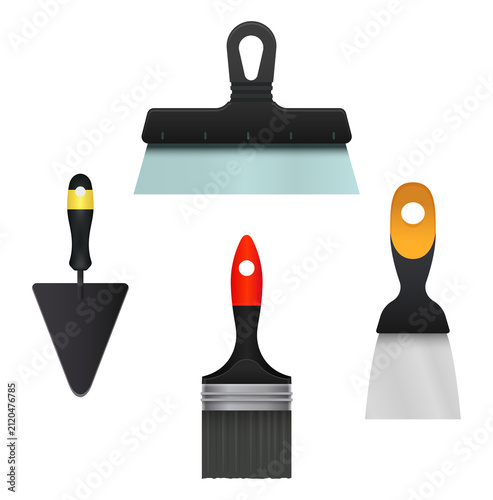 Obraz na płótnie Painting tools for home renovation projects transparent background