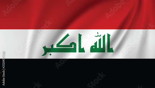 Bild auf Leinwand Iraqi flag with Arabic calligraphy vibrant vector illustration