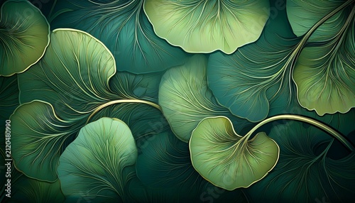 Abstract Background Of A Featherfoil Water Plant