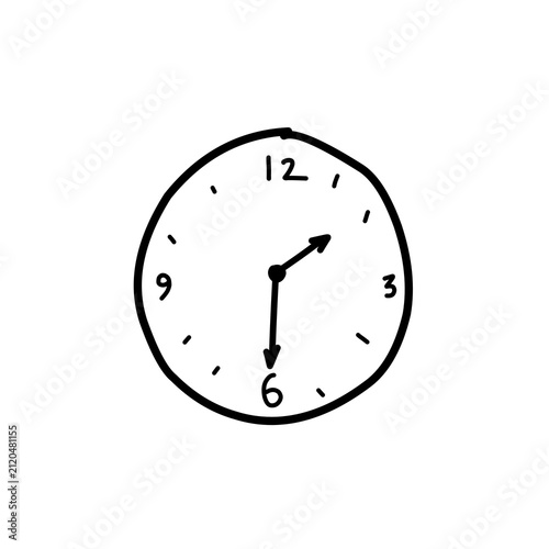 analog clock icon illustration concept of school dismissal time or lunch break