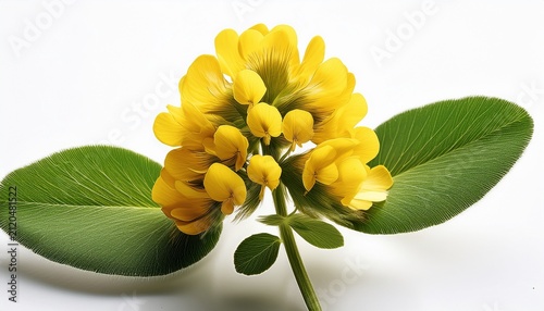 Yellow Clover On White Background