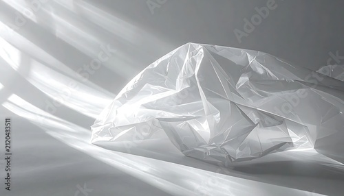 Close up of crumpled white paper texture.