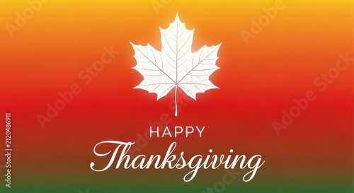 White maple leaf Thanksgiving greeting card design