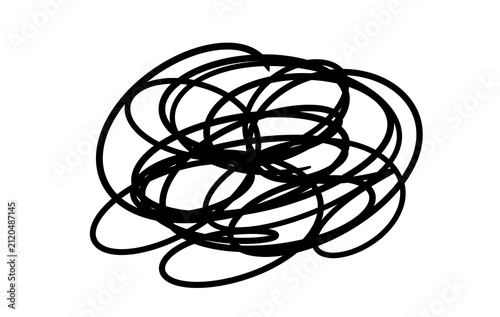 Konstfotografi A hand-drawn black ink scribble isolated on a white background.