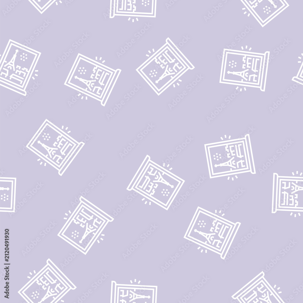 Obraz premium view from window on paris vector line seamless pattern view from window on paris sign illustration