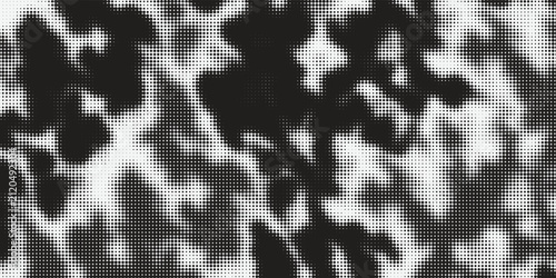 Monochrome halftone background with abstract organic liquid camouflage dot pattern eps10