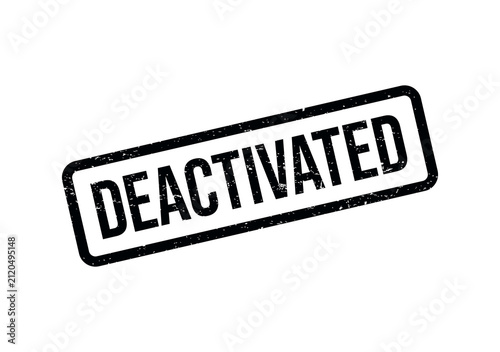 Black deactivated rubber stamp sign with a grunge texture for business labels isolated on transparent background