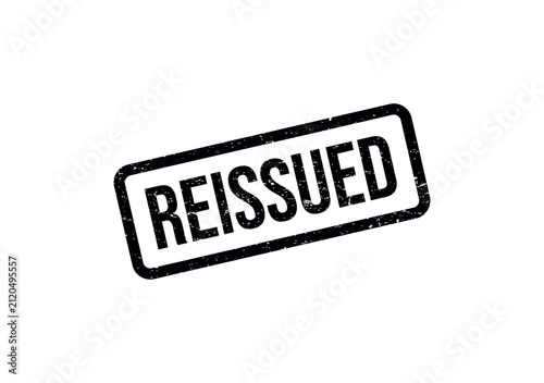 Cuadro en lienzo Black ink rubber stamp with the word reissued in a rectangular frame design isol