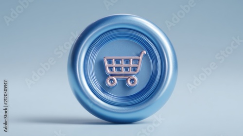 Dynamic blue token concept representing commerce actions and digital financial transactions in the smart economy sphere