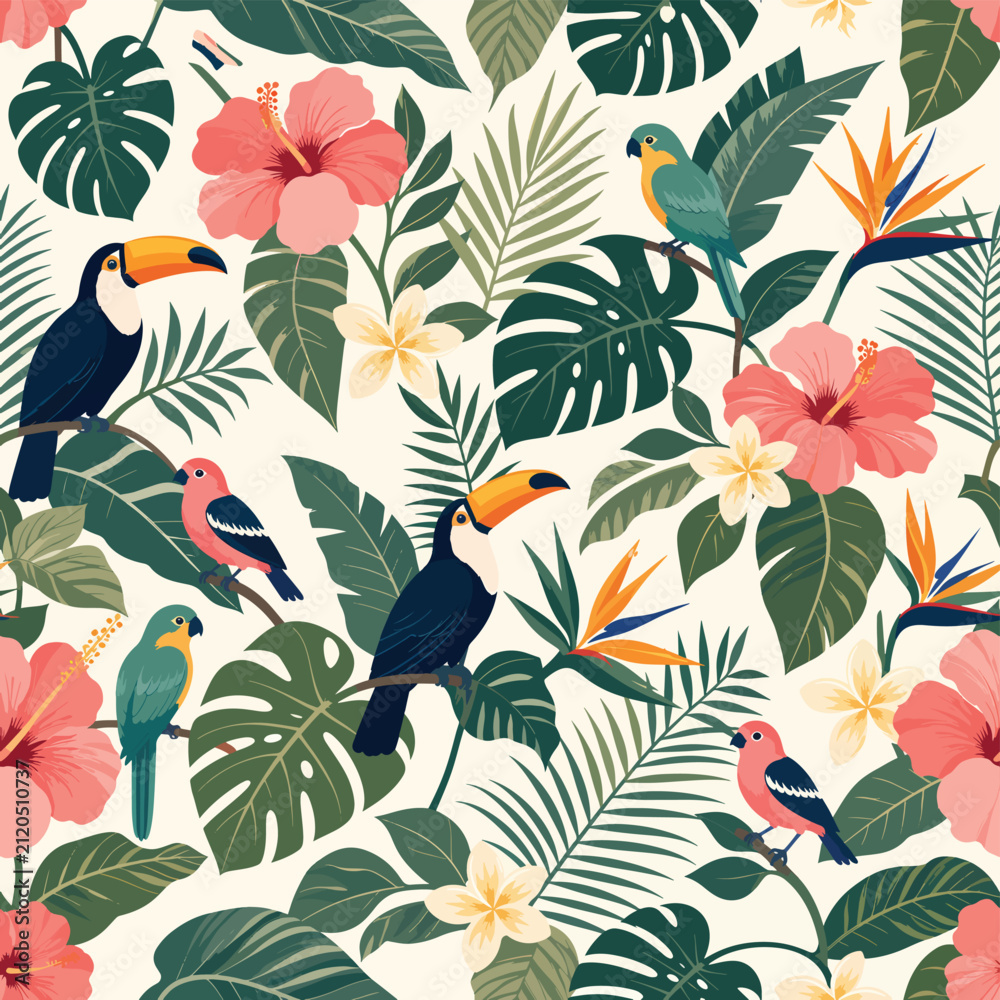 Fototapeta premium Vibrant Vector Art of Wild and Domestic Animals in Nature