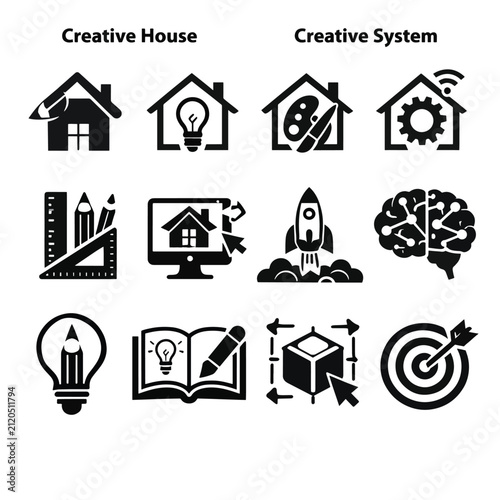 Creative idea lightbulb with glowing brain silhouette for innovation inspiration