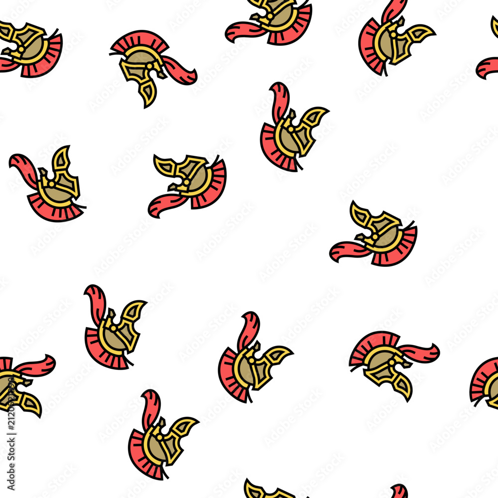 Fototapeta premium legionary helmet ancient rome vector seamless pattern legionary helmet ancient rome sign illustration