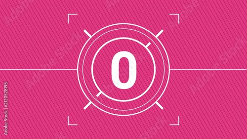 Colorful Minimalist Countdown Timer From 5 to 0 with Solid Background