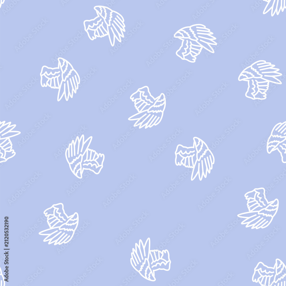 Fototapeta premium wing bird vector line seamless pattern wing bird sign illustration