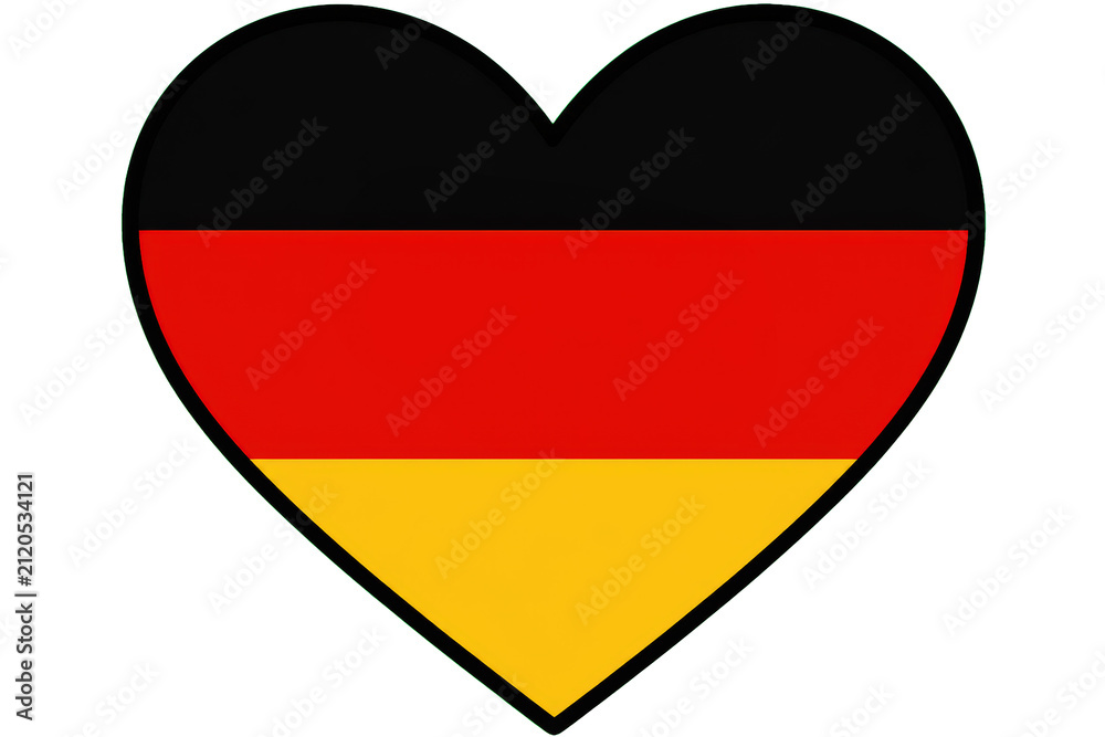 Fototapeta premium Heart shaped German flag icon