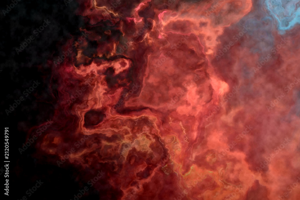 Fototapeta premium Fiery abstract background with swirling red and orange nebula.