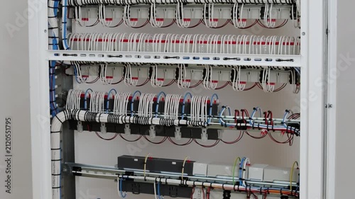 Connecting electrical modules using copper insulated electrical wires in the electrical switchboard. 