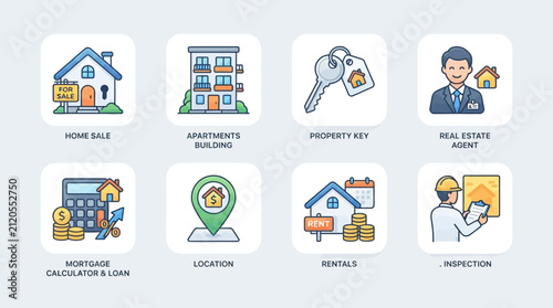 Colorful Set of School Supplies and Educational Tool Icons for Students and Learning