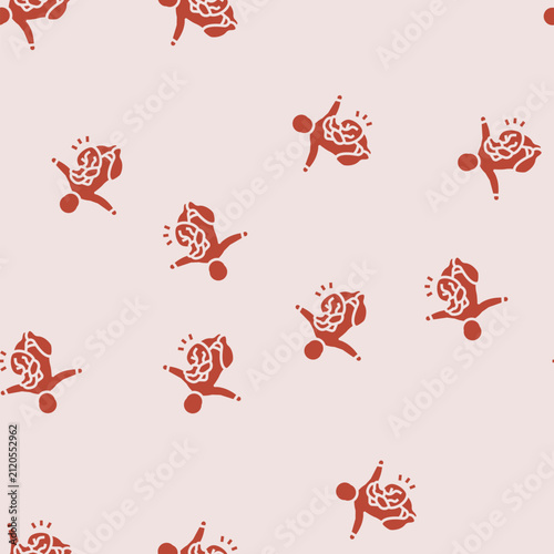 Bild auf Leinwand congenital heart disease cardiology vector glyph seamless pattern congenital hea
