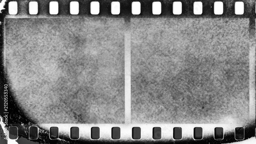 Damaged scratched filmstrip negative Black and White background