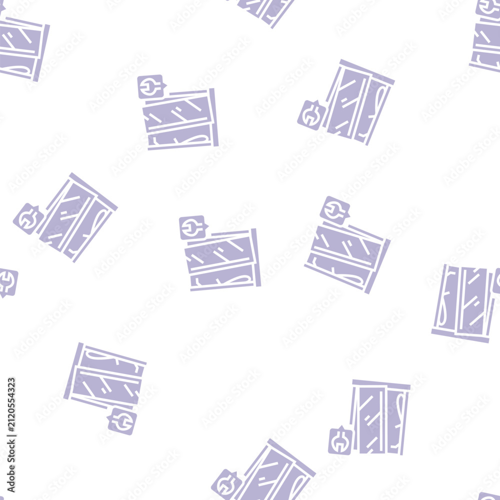 Obraz premium shower tray repairs vector glyph seamless pattern shower tray repairs sign illustration