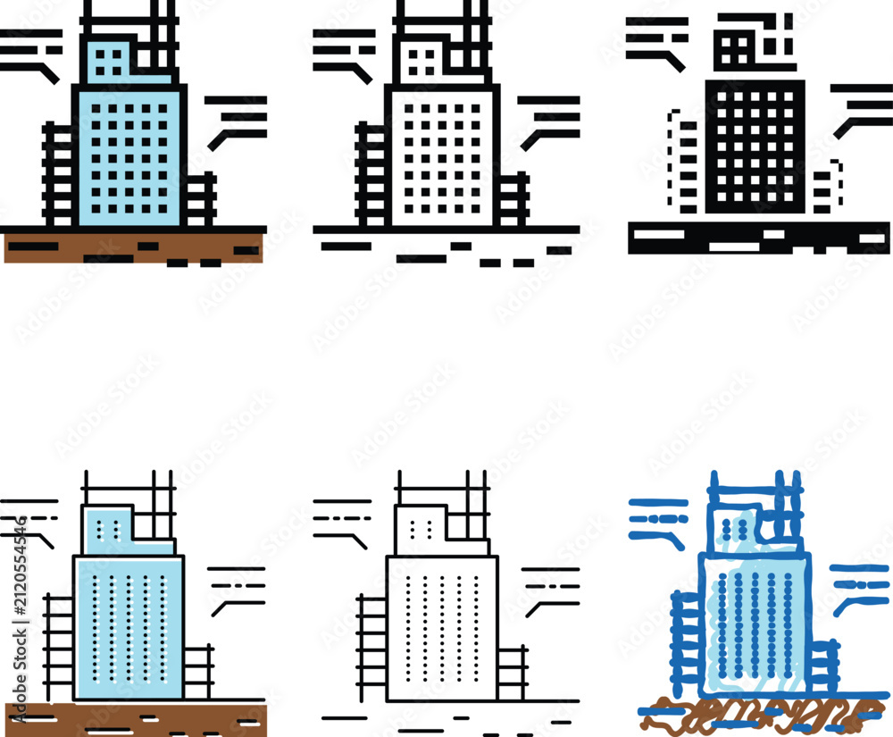 Fototapeta premium building engineering color looks icon vector. building engineering sign. isolated symbol