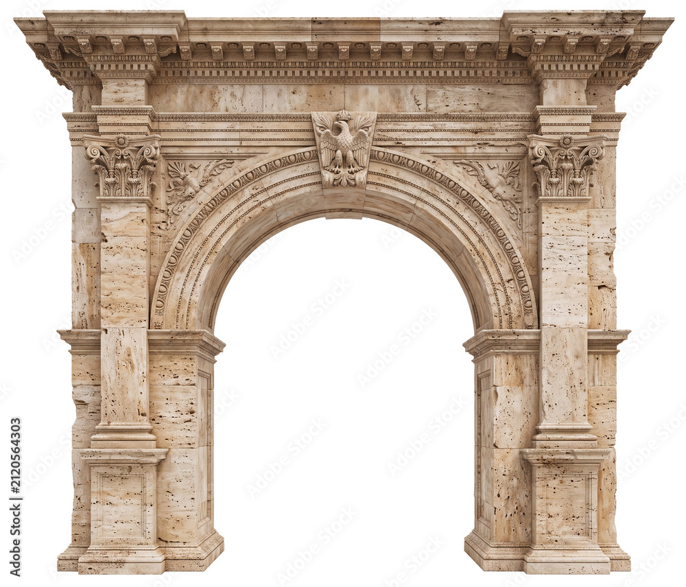 Obraz premium Ancient Roman Stone Arch Architectural Element