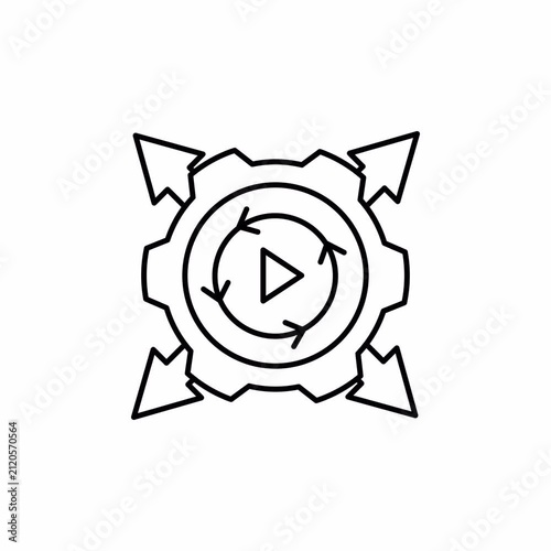 Auto Scalability motion illustrator linely style for Automation, Artificial Intelligence and Advanced Workflow Integration SaaS Dashboards