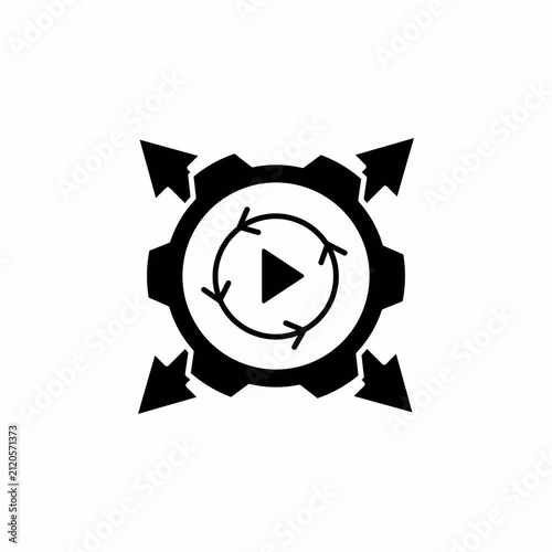 Auto Scalability motion illustrator solid black style for Automation, Artificial Intelligence and Advanced Workflow Integration SaaS Dashboards