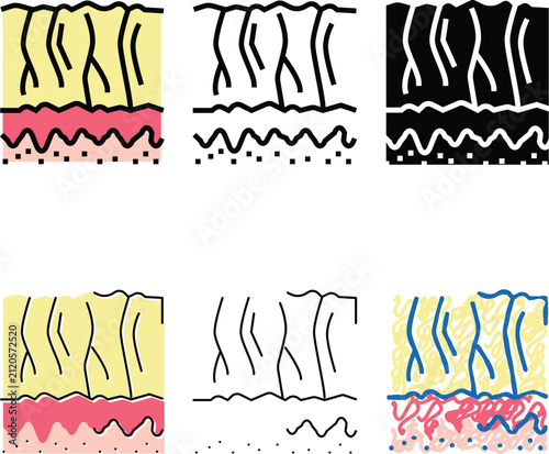Konstfotografi signs of ageing skin color icon vector