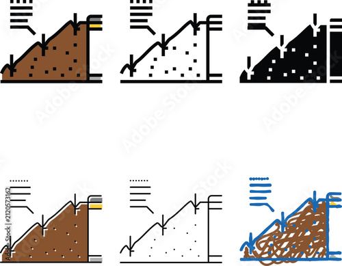 Obraz na plátně strengthening of road slopes color icon vector