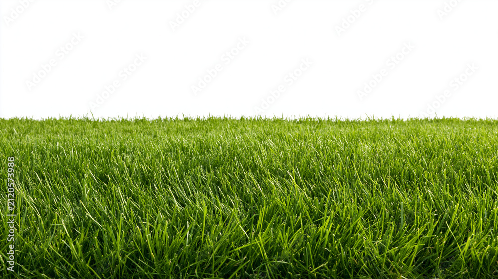 Obraz premium Elegent photo of A lush green lawn is isolated on white background. This image is perfect for landscaping, spring season, and eco-friendly gardening project marketing.