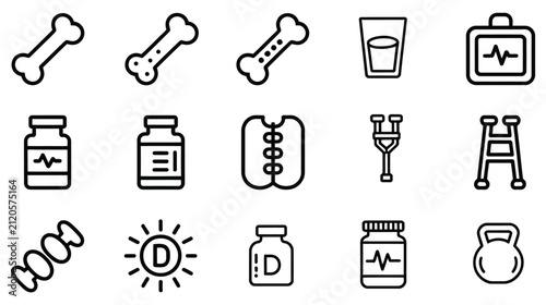 Health and Medical Line Art Icons