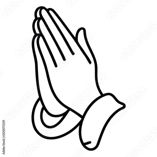 Praying Hands Line Art Icon