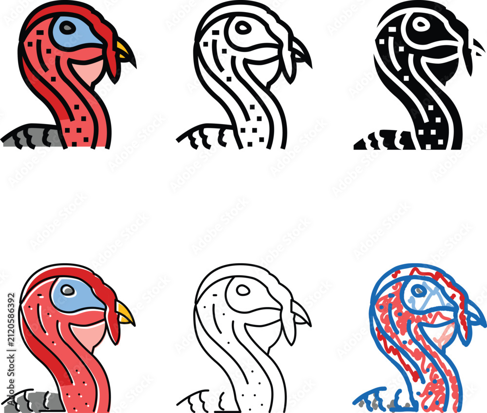 Obraz premium styles turkey animal zoo color icon vector. turkey animal zoo sign. isolated symbol