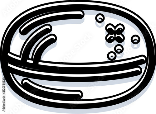 Foto Oval bar of soap resting on a wet surface with small water bubbles, hand drawn l