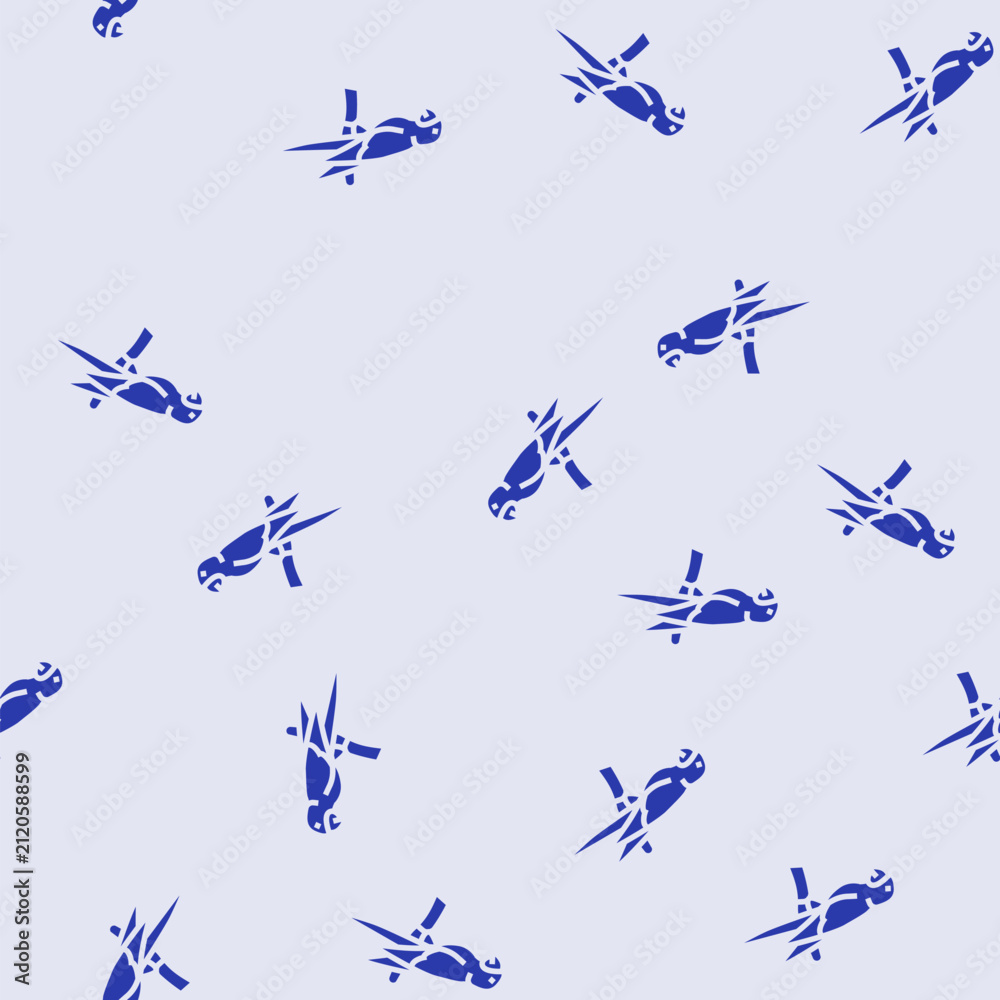 Fototapeta premium the lears macaw bird exotic vector glyph seamless pattern the lears macaw bird exotic sign illustration