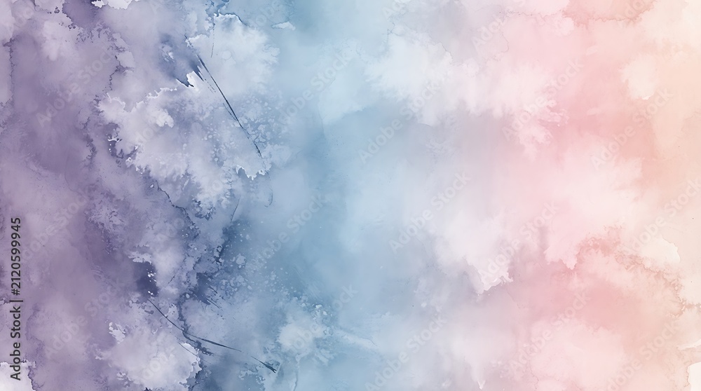 Obraz premium Abstract watercolor background with soft pastel blue and pink gradient wash texture for artistic design projects