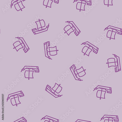 Photography brigantine ancient ship vector line seamless pattern brigantine ancient ship sig