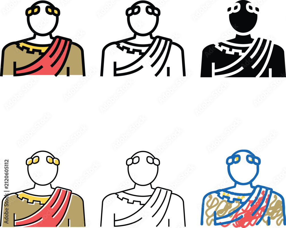Fototapeta premium emperor ancient rome color icon vector. emperor set ancient rome sign. isolated symbol