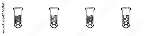 Bild auf Leinwand Black and white sketch precipitation reaction icon design set