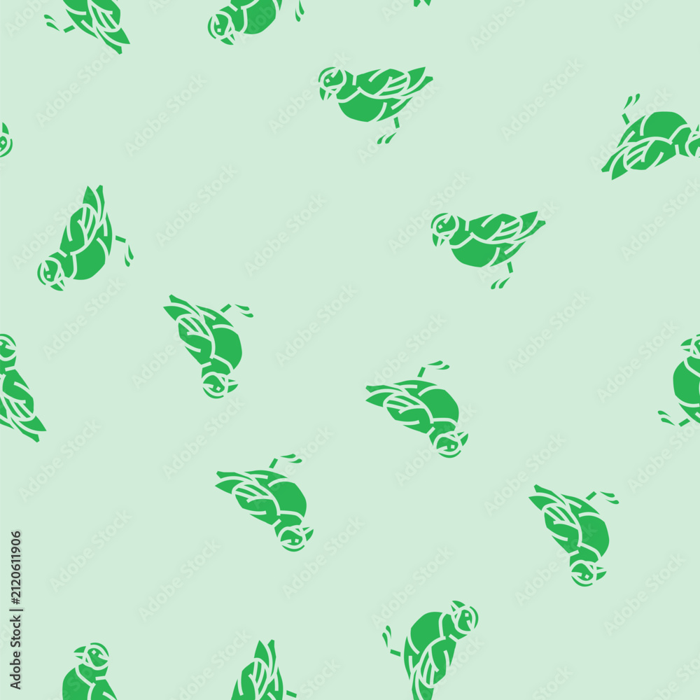 Fototapeta premium atlantic puffin bird exotic vector glyph seamless pattern atlantic puffin bird exotic sign illustration